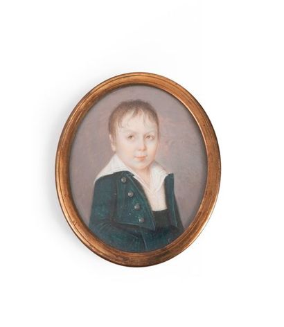 ÉCOLE FRANCAISE du début XIXème siècle 

Jeune garçon levant les yeux.

Miniature...