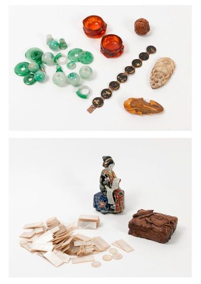 ASIE, XIXème-XXème siècles 

*CHINE

- Eléments de collier (perles, balustres, disques),...