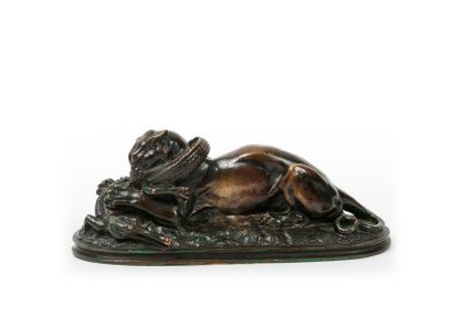D'après Antoine-Louis BARYE (1796-1875) 

Tigre dévorant un gavial.

Épreuve en bronze...