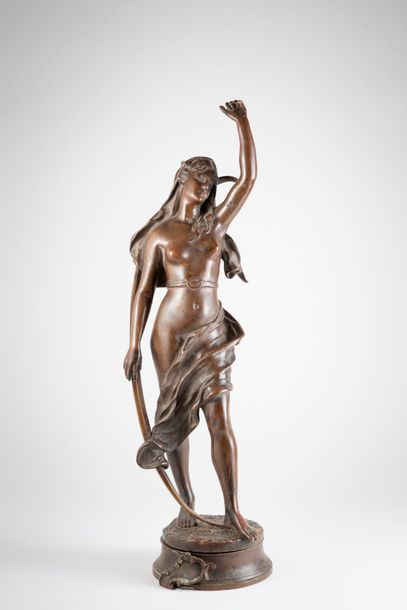 D'après Henri-louis LEVASSEUR (1853-1934) 

L'étoile du berger.

Epreuve en bronze...