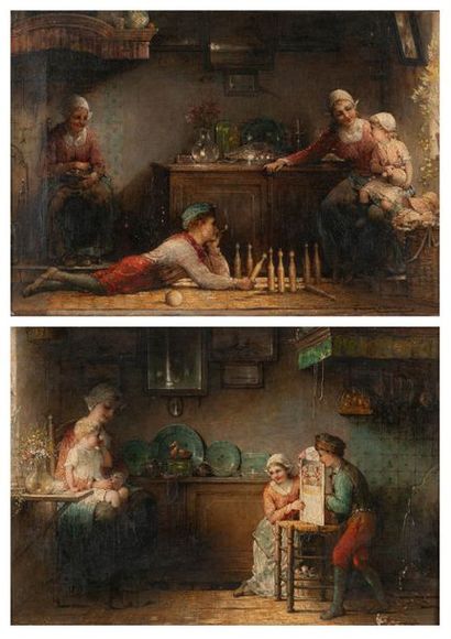 Hendricus Jacobus BÜRGERS (1834-1899) 

Le petit théâtre de Guignol en famille. 

-...