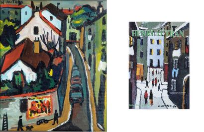 Henri AUTRAN (1926-2007) 

Rue animée. 

Huile sur carton. 

Signée en haut à gauche....