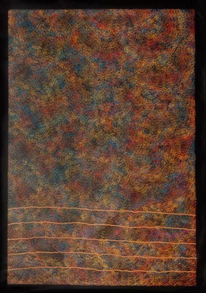Kathleen PETYARRE (c.1940) 

Bush Seeds, 2010.

Acrylique sur toile.

151 x 100 cm.

Une...
