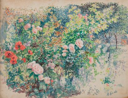 Anna BOCH (1848-1936) 

Etude de fleurs. 

Aquarelle et gouache sur papier. 

Signée...