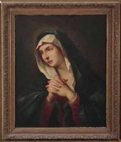 ECOLE FRANCAISE du XVIIe siècle La Vierge de douleur Huile sur toile (Rentoilage;...