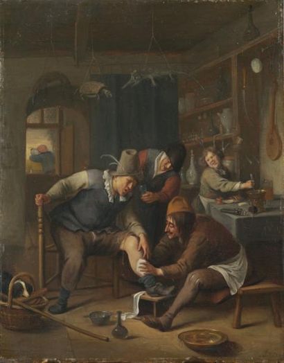 STEEN Jan Leyde 1626 - 1679 Le médecin de village dit aussi l'opération de la jambe....