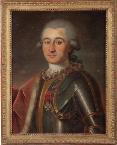 ALLIN Mougin Ecole Française Première moitié du XVIIIe siècle Portrait en buste d'un...