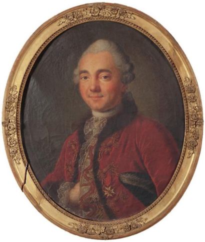 ECOLE FRANCAISE Milieu du XVIIIe siècle Portrait présumé du comte Nicolas Boucher...
