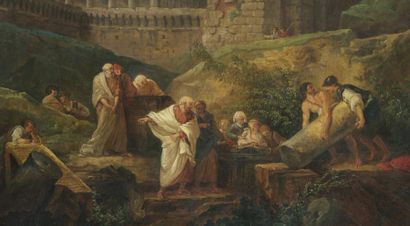 HUBERT ROBERT Paris 1733 - 1808 1 - La découverte par Cicéron de la tombe d'Archimède...