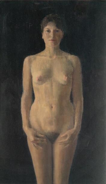 NICOLAS GRANGER-TAYLOR NÉ EN 1963 (ANGLAIS) Standing nude, 1990-1991 Huile sur panneau,...