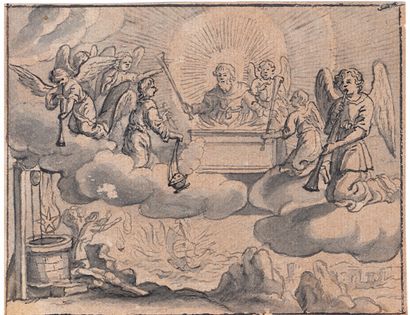 CHAUVEAU François (Attribué à) 1613 - 1676 1 - The vision of Ezekiel
Annotated in...