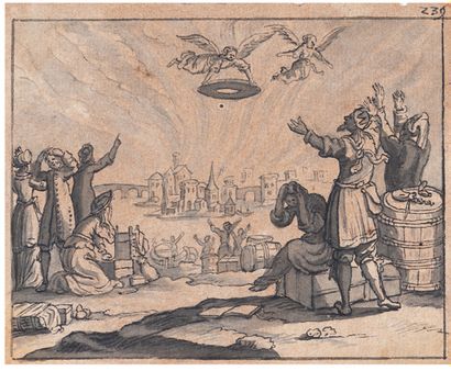 CHAUVEAU François (Attribué à) 1613 - 1676 1 - The vision of Ezekiel
Annotated in...