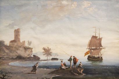 VERNET Claude Joseph (Ecole de) 1714 - 1789 1 - Fisherman, walker and fish merchants...