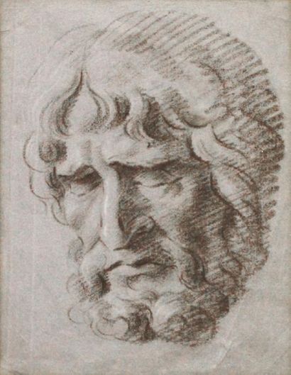 ECOLE ITALIENNE Fin du XVIIIe - début du XIXe siècle 
Head of a man with closed eyes...