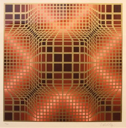 Victor VASARELY (1906 - 1997) 
*Kinetic composition.
Silkscreen in colors, signed...