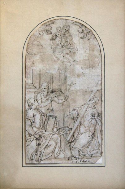 VERONESE - Paolo Caliari, dit (Ecole de) 1528 - 1588 
The Virgin and Child with Saint...