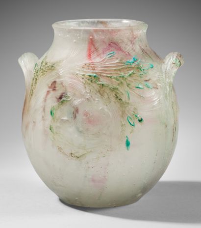 DECORCHEMONT François-Émile (1880 - 1971) 
• Vase «Algues vagues deux anses ». Épreuve...