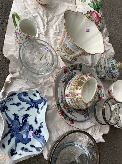 null 
Three handles of various ceramics and glassware.
