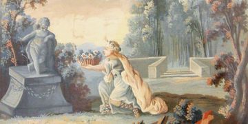null FRENCH SCHOOL

In the taste of the 18th century

The Homage to Cupid

Gouache....