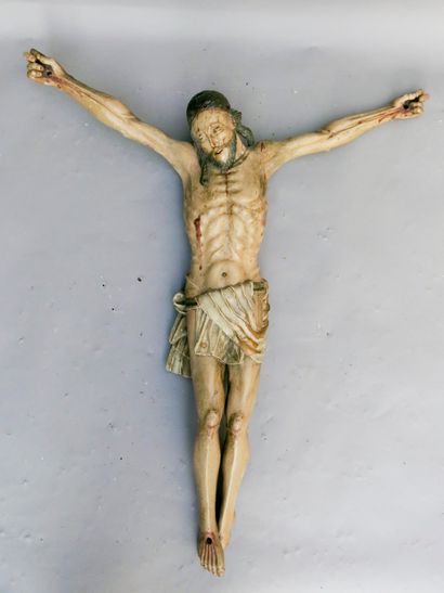 null 
*GRAND CHRIST en bois polychrome.




Élément de crucifix hispanique, du XVIIe...