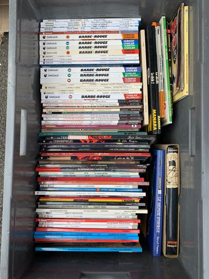 null Deux caisses de bandes dessinées dont: Buck Danny, Barbe-Rouge, Fox, War and...