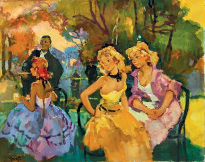 Pierre GRISOT (1911 - 1995). Elegant women, 1990.
Oil on canvas, signed lower left,...