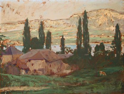 Lucien Hector JONAS (1880-1947). 
Le lac du Bourget, Le Mont Revard et Le Bourdeau.



Deux...