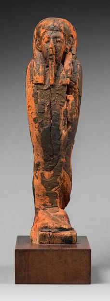 null *Statuette représentant Ptah Sokar Osiris debout.
Un trou a été pratiqué au...