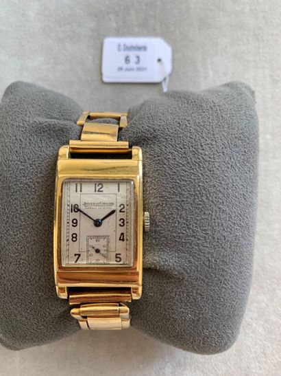 JAEGER LECOULTRE Bracelet watch of man, out of yellow gold 750 thousandth, the watch...