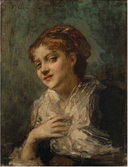 Fernand CORMON (1845-1924) Portrait de femme, 1875
Huile sur toile, signée et datée...