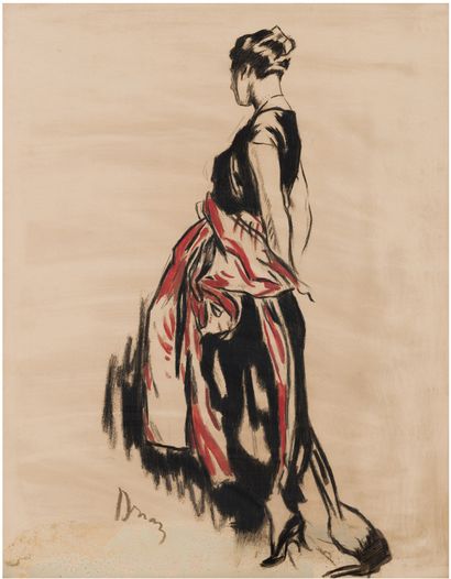 Adrien Désiré Étienne dit DRIAN (1885-1961) Elegant
Mixed media on paper, signed...