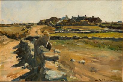 André DAUCHEZ (1870-1948) The hamlet of Kerloch
Oil on panel, signed lower right...