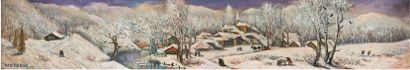 Jean RAFFY LE PERSAN (1920-2008) Village under the snow
Oil on panel, signed lower...