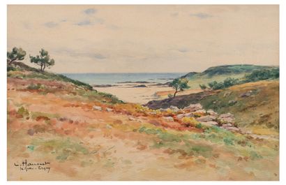 Léon HAMONET (1877 - 1956) Erquy, Le Guen
Watercolour, signed and located lower left
26...