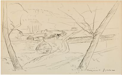 André Albert Marie DUNOYER DE SEGONZAC (1884-1974) Near the farm
Ink drawing, signed...