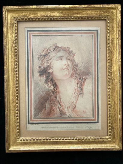 GILLES DEMARTEAU (1722-1776) 
Baigneuse, d'après F. Boucher, N° 45 de son oeuvre



Tête...