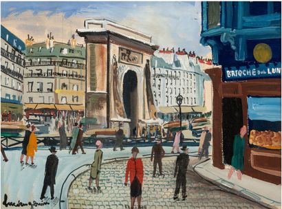 Lucien GENIN (1894-1953) Paris, la Porte Saint-Denis
Gouache, signée en bas à gauche...