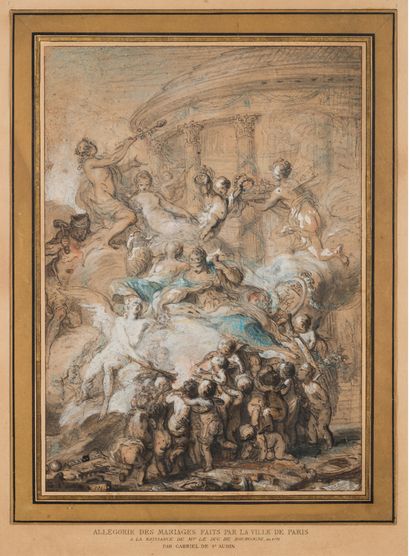 SAINT-AUBIN Gabriel Jacques de Paris 1724-id.; 1780 "Allegory of the marriages made...