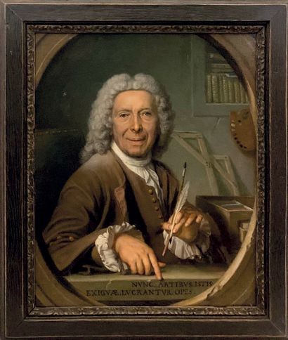 COYPEL Charles (entourage de) 1694 -1752 Portrait of a painter and man of letters...