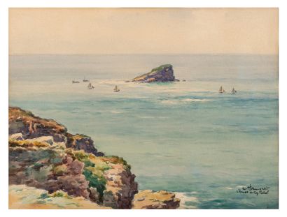 Léon HAMONET (1877 - 1958) L'amas du Cap Fréhel
Aquarelle, signée et située vers...