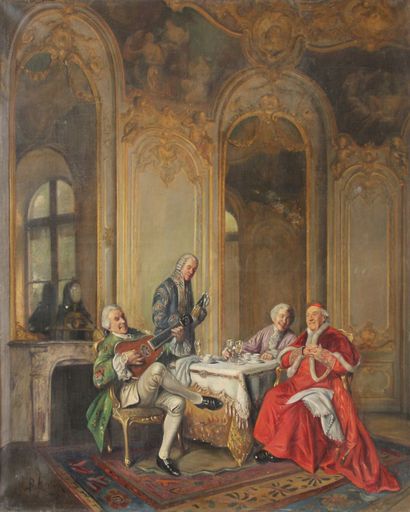 Bernard Louis BORIONE (1865-1920) Les invités du cardinal
Huile sur toile, signée...