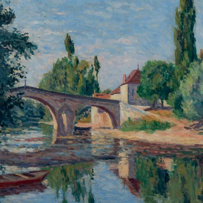 Maximilien Luce (1858-1941) Arcy-sur-Cure, Lavandières à la rivière, 1905-1906
Huile...