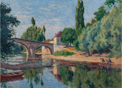 Maximilien Luce (1858-1941) Arcy-sur-Cure, Lavandières à la rivière, 1905-1906
Oil...