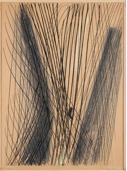 Hans HARTUNG (1904 -1989) Engraving 18. 1953 Coloured etching on Arches wove paper....