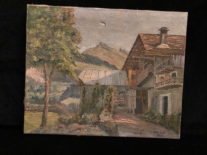 null Lot including : 

Jules DREVET (1889-1969)

-Animated street of Chambéry. Watercolor...
