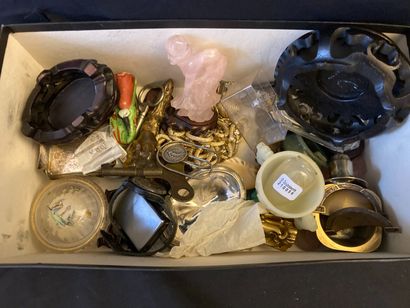 Lot including: bases, costume jewelry, celadon...