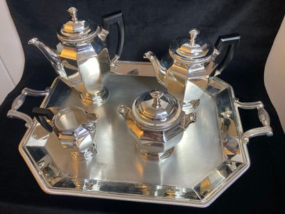 null CHRISTOFLE Tea-coffee set in silver plated metal including: a teapot, a coffee...
