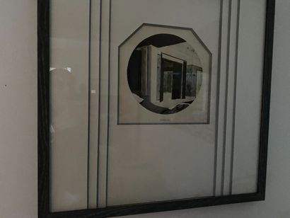 null 
*Architectural project: Hall Salon. Framed gouache drawing.
