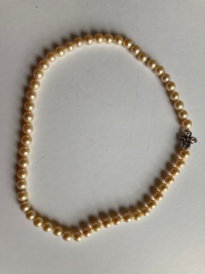 Necklace of fifty-three cultured pearls chocker,...