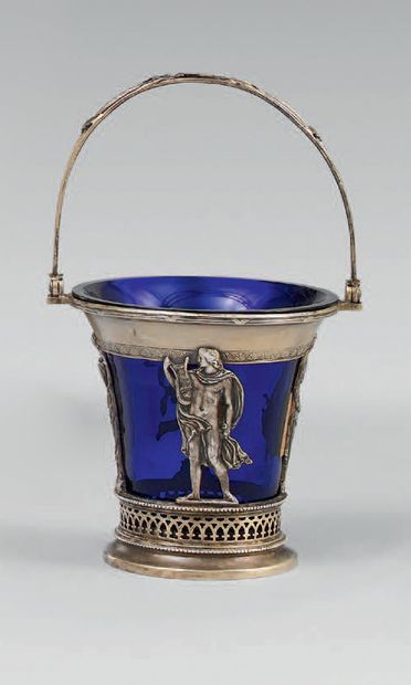 null Small cup with handle out of vermeil openwork 800 thousandths with decoration...